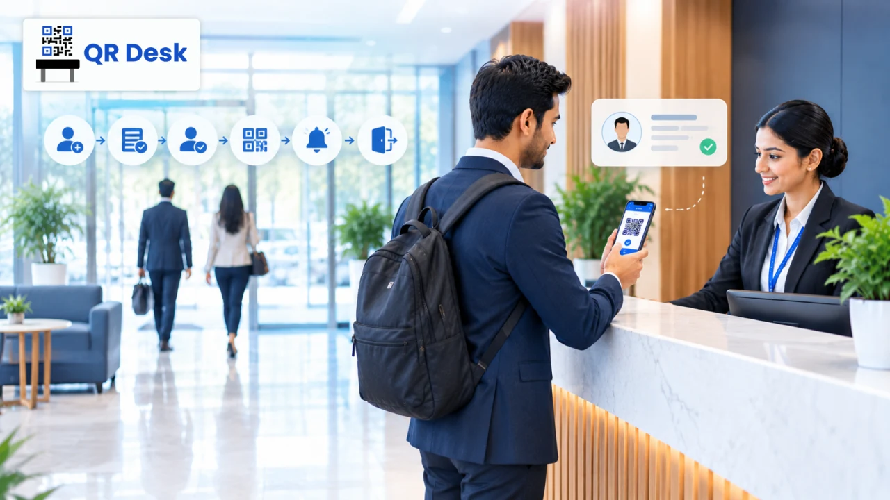 Digitize Visitor Registration, Automate Approvals & Improve Workplace Efficiency — QR Desk